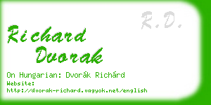 richard dvorak business card