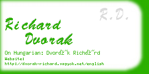 richard dvorak business card